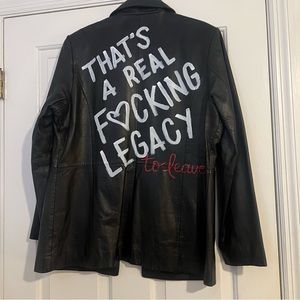 Taylor Swift Maroon Hand-Painted Leather Jacket